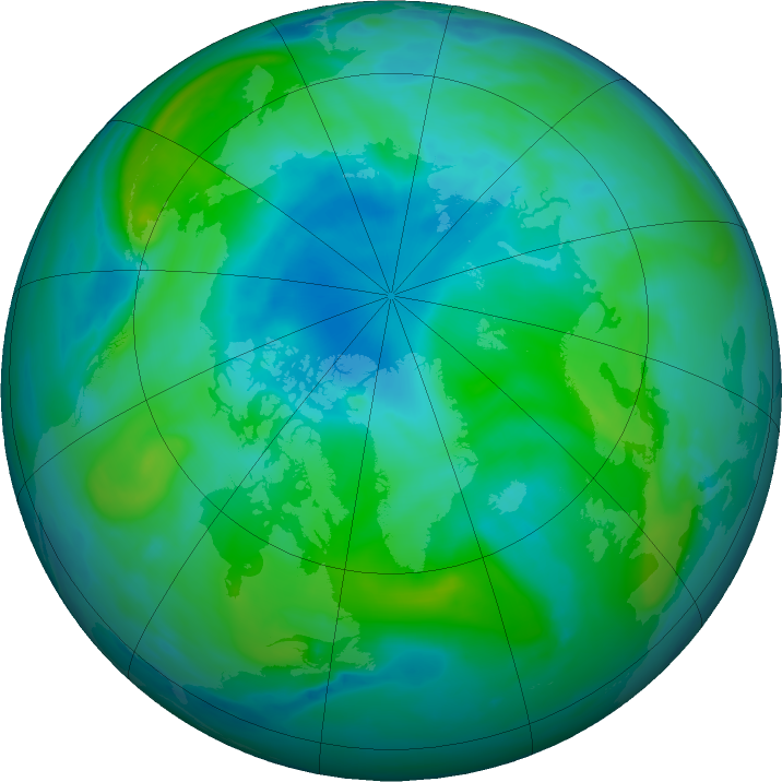 Arctic ozone map for 30 August 2020